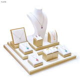 Leather Necklace Display Stand Jewelry Display Props Ring Earrings