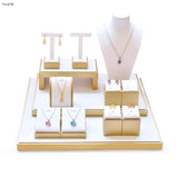 Leather Necklace Display Stand Jewelry Display Props Ring Earrings