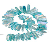 Titanium Coated Quartz Crystal Strip Points 16 inch Strand