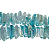 Titanium Coated Quartz Crystal Strip Points 16 inch Strand