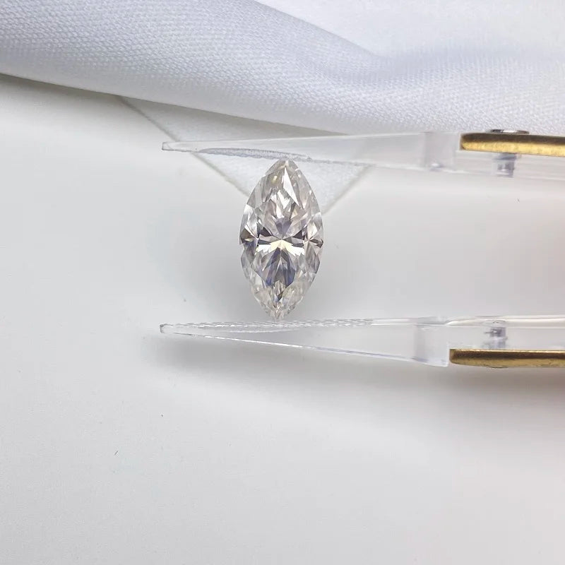 Marquise Moissanite D VVS1 Stone with Report Laser Code