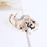 Lucky Horse Enamel Rhinestone Brooch for Banquet Party