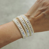 3 Wrap Bracelet with Stainless Steel Chain Crystal Opal Boho Beadwork