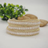3 Wrap Bracelet with Stainless Steel Chain Crystal Opal Boho Beadwork