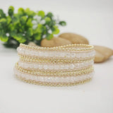3 Wrap Bracelet with Stainless Steel Chain Crystal Opal Boho Beadwork