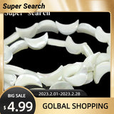 Moon Shape Shell Beads Natural Mother of Pearl Beads for Jewelry Making