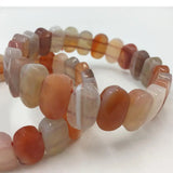 Mother of Pearl Carnelian Beads Bracelet 7.5 Inch