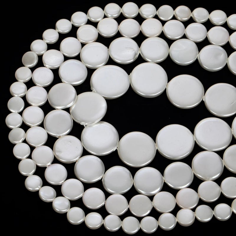 Round Shell Beads for Jewelry Making DIY Mother of Pearl Beads