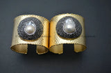 Freshwater Pearl Drop Baroque Beads Wide Cuff Bangle Bracelet