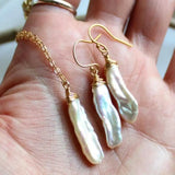 Baroque Pearl Pendant Earring Set Tibetan Reiki Gemstone Chain Gift Beads