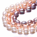 Freshwater Pearl Necklace with Zircon Pendant, Silver Jewelry