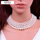 Natural Freshwater Pearl Necklace 8-9mm Beads Jewelry