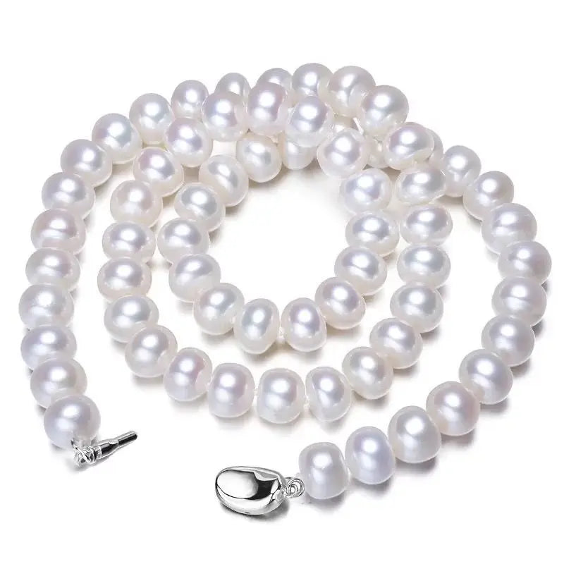 Natural Freshwater Pearl Necklace 8-9mm Beads Jewelry