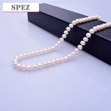 Natural Freshwater Pearl Necklace 8-9mm Beads Jewelry