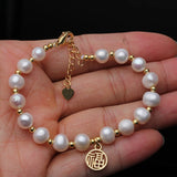 Freshwater Pearl Bracelet for Women, Adjustable Girl Birthday Gift