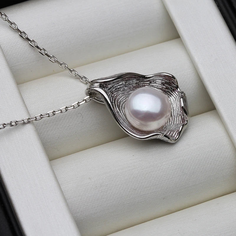 Freshwater Pearl Pendant Necklace for Women, 925 Silver, Girl Gift