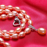 Freshwater Pearl Necklace Love Buckle Women Jewelry 45cm+5cm