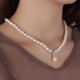 Freshwater Pearl Necklace Love Buckle Women Jewelry 45cm+5cm