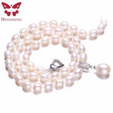 Freshwater Pearl Necklace Love Buckle Women Jewelry 45cm+5cm