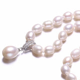 Freshwater Pearl Necklace Love Buckle Women Jewelry 45cm+5cm