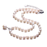 Freshwater Pearl Necklace Love Buckle Women Jewelry 45cm+5cm