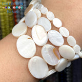 Mother of Pearl Shell Oval Spacer Beads for Jewelry Making DIY