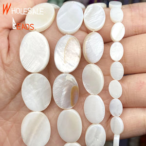 Mother of Pearl Shell Oval Spacer Beads for DIY Jewelry