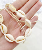 Natural Oval Shell Beads Without Holes Charm Cowrie Conch Loose Spacer Beads