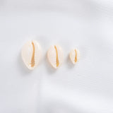 Natural Oval Shell Beads Without Holes Charm Cowrie Conch Loose Spacer Beads