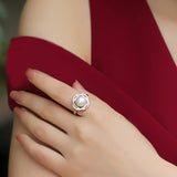 Freshwater Pearl Ring 925 Sterling Silver Jewelry for Wife Birthday
