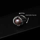 Freshwater Pearl Ring 925 Sterling Silver Jewelry for Wife Birthday