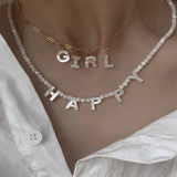 Shell Letters Beads Mother Of Pearl Seashell Loose Beads for Jewelry