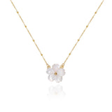 Peach Blossom Pendant Necklace Stainless Steel Plated 18K Jewelry