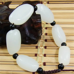 Natural Jade Bracelet Hand Carving Jewelry Amulet Men Women