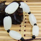Natural Jade Bracelet Hand Carving Jewelry Amulet Men Women