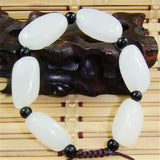 Natural Jade Bracelet Hand Carving Jewelry Amulet Men Women