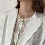 Freshwater Pearl Pendant Choker 925 Sterling Silver Collar Chain Necklace
