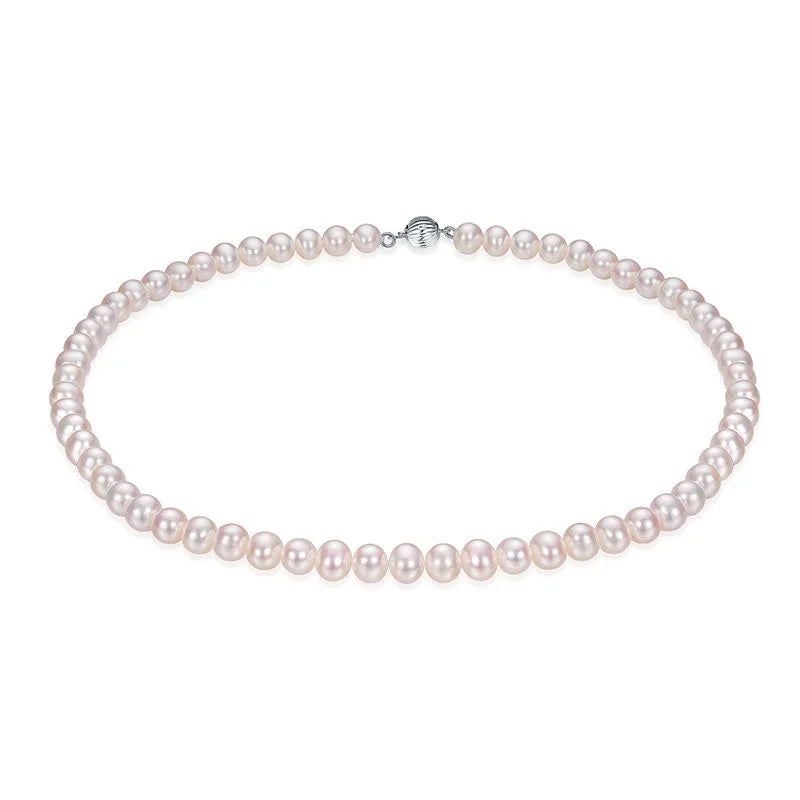 8-9mm Round Pearl Necklace Freshwater Pearl Jewelry Women Classic Gift