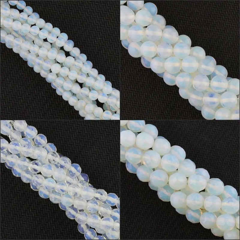 Opal Opalite Glossy Faceted Round Ball Beads 4mm 6mm 8mm 10mm