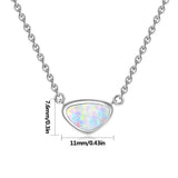Opal Triangle Necklace 925 Sterling Silver Women's Jewelry