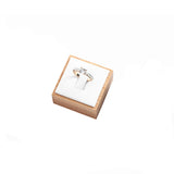 PU Bamboo Mini Square Jewelry Ring Display Holder Stand