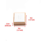 PU Bamboo Mini Square Jewelry Ring Display Holder Stand