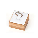 PU Bamboo Mini Square Jewelry Ring Display Holder Stand