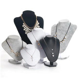 Gray Velvet Jewelry Display Necklace Stand