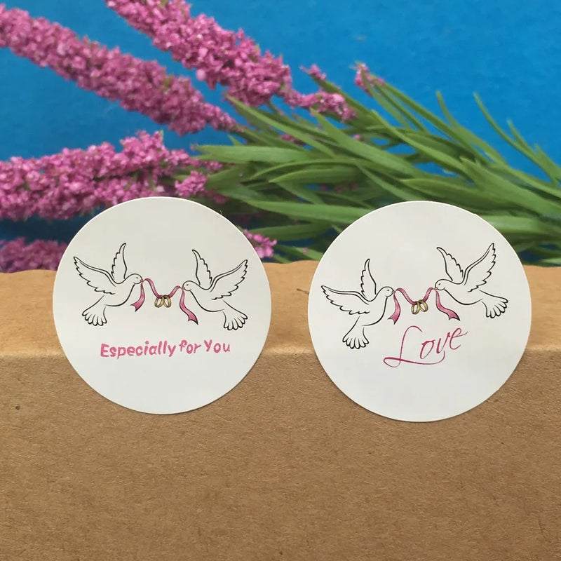 300pcs Peace Pigeon Jewelry Self Adhesive Sticker Label