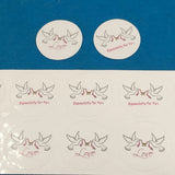 300pcs Peace Pigeon Jewelry Self Adhesive Sticker Label