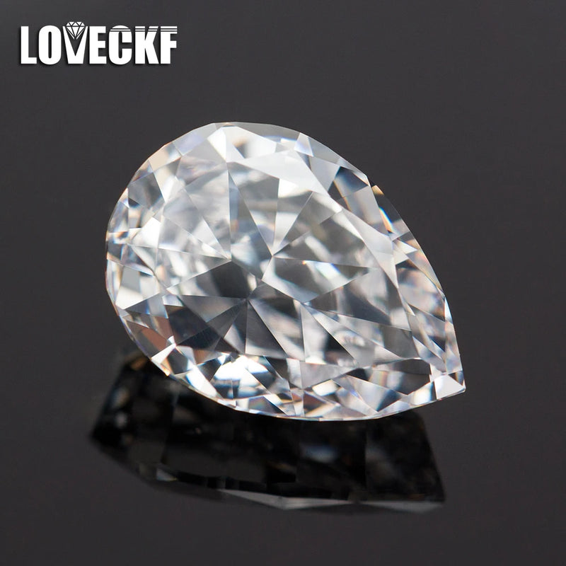 Pear CZ Gemstone High Carbon Lab Diamond Cut 5A+