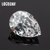 Pear CZ Gemstone High Carbon Lab Diamond Cut 5A+
