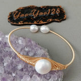 Pearl 18 K Plated Bangle Bracelet