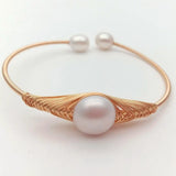 Pearl 18 K Plated Bangle Bracelet